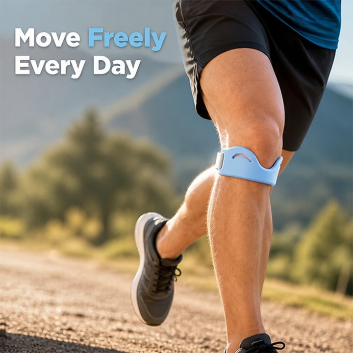 Adjustable Knee Support Strap with Silicone Pad and Dual Buckles, Breathable