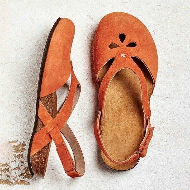 Women’s Flat Sandals with Cut-Out Design