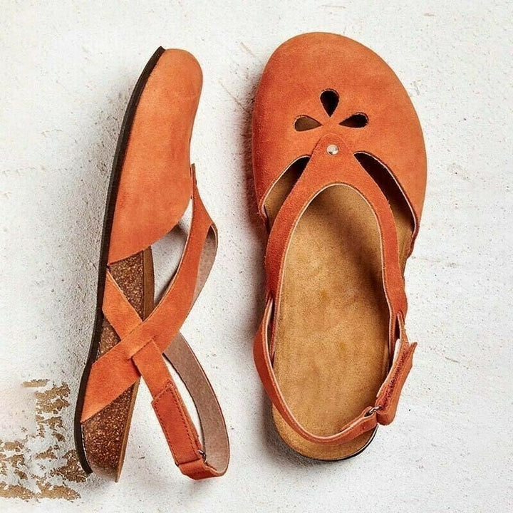 Women’s Flat Sandals with Cut-Out Design