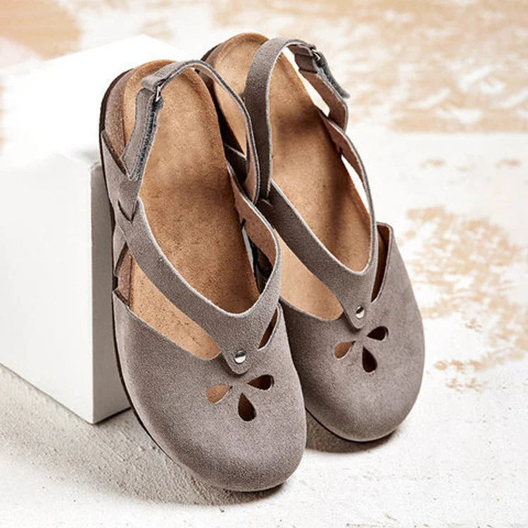 Women’s Flat Sandals with Cut-Out Design