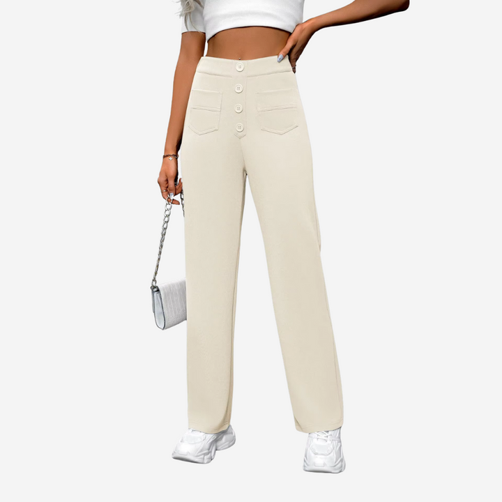 High-Waisted Straight-Leg Trousers for Women