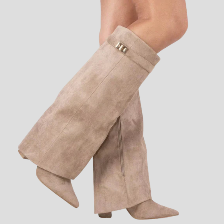 Tall Boots with Flap & Block Heel