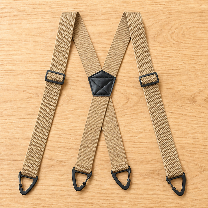 Men's Elastic Suspenders, 1.5 Inch Wide with Metal Clips, X or Y Back