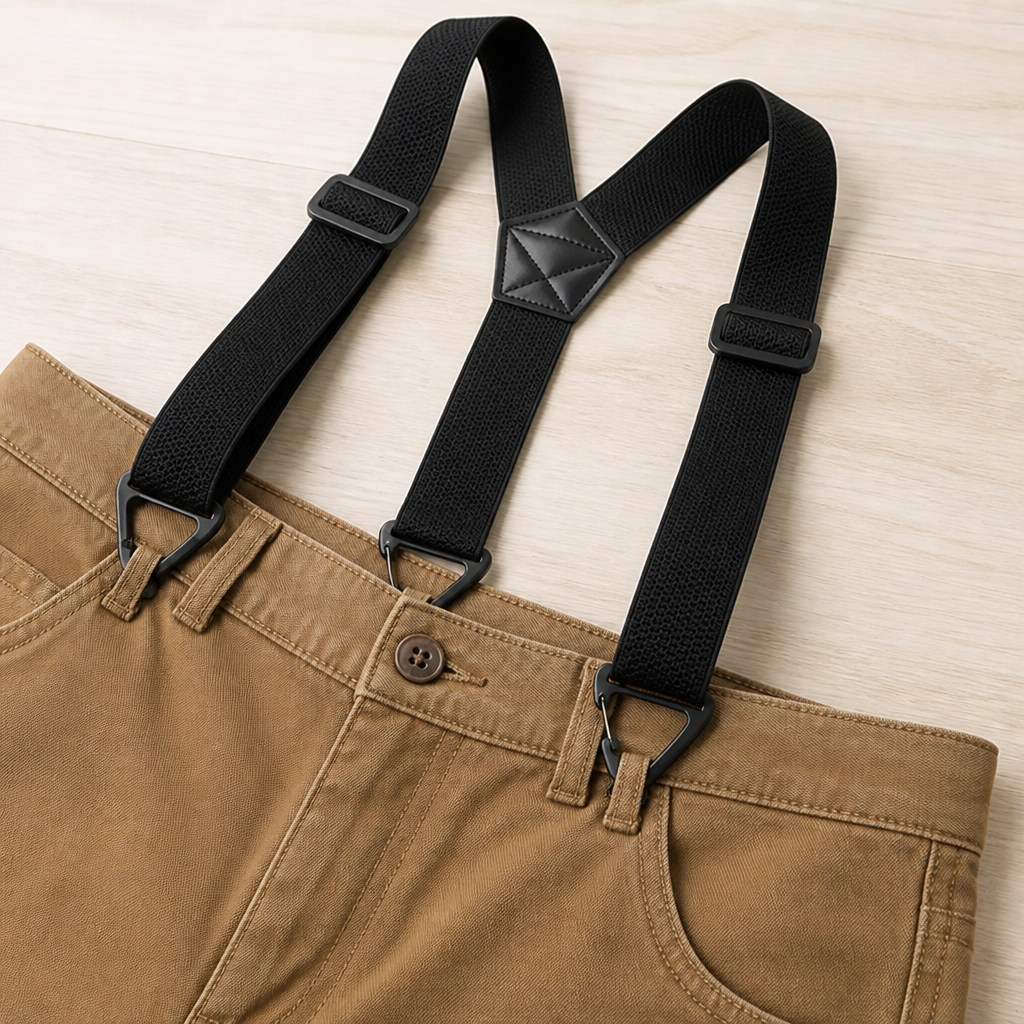 Men's Elastic Suspenders, 1.5 Inch Wide with Metal Clips, X or Y Back