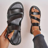 Women’s Sandals with Crisscross Vegan Leather Straps and Flat Sole
