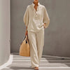 Women’s Loose Short Sleeve Top & Straight Leg Trousers