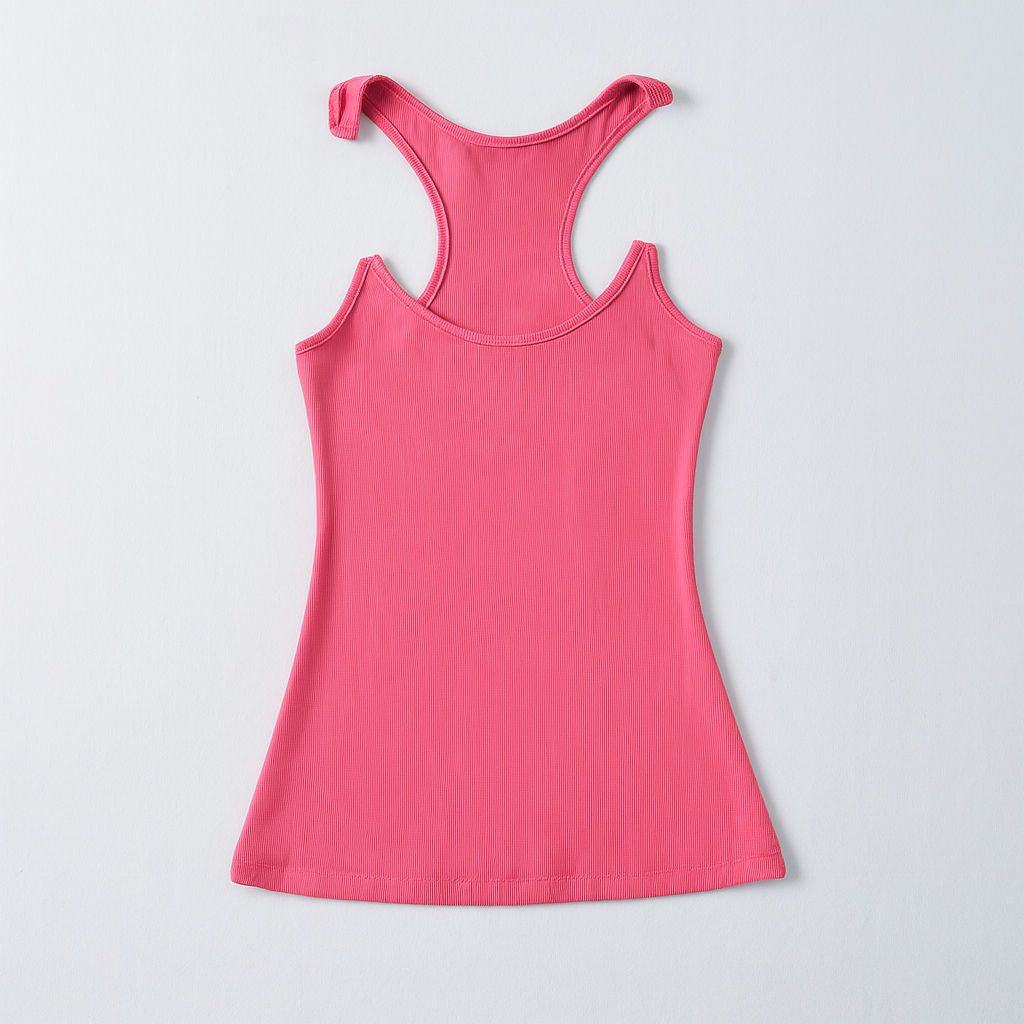 Women Invisible Strap Ribbed Tank Top