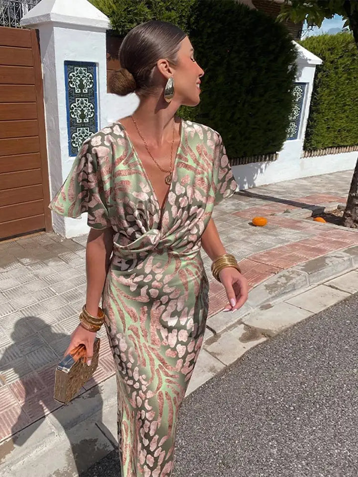 Women’s Midi Dress with Short Sleeves