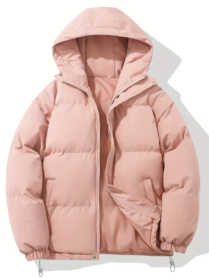 Women’s padded winter jacket with high collar and full zip