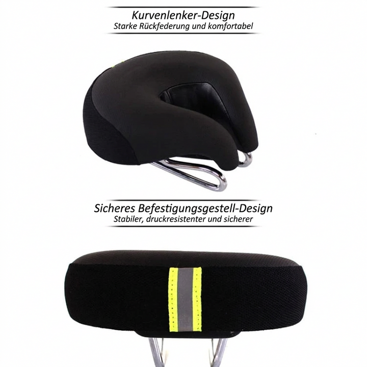 Noseless Mountain Bike Saddle | Ergonomic Padded Seat | Pressure Relief