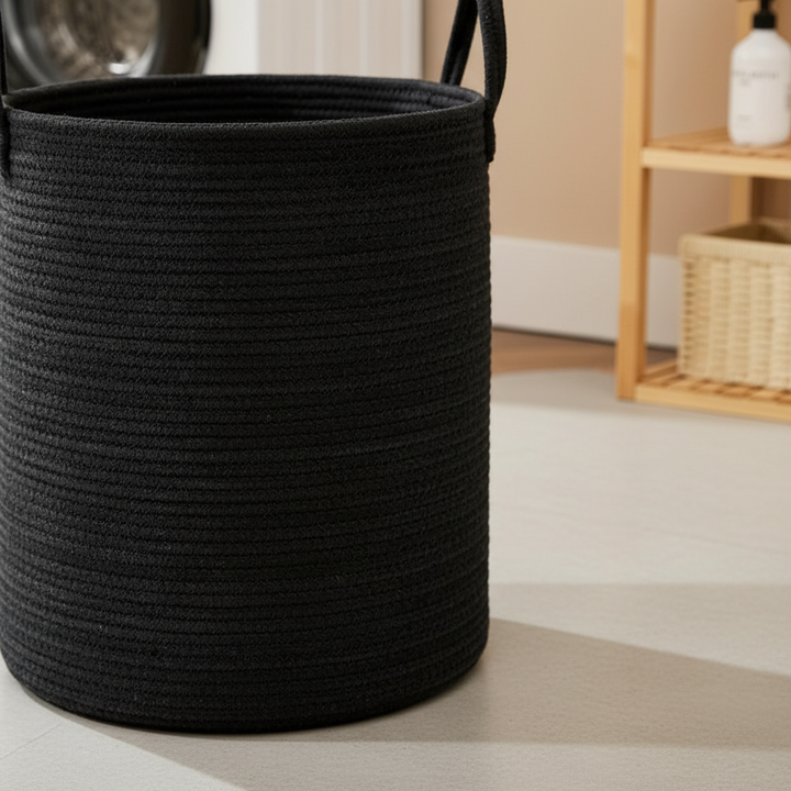 Large-Capacity Cotton Rope Basket – LaundriGo