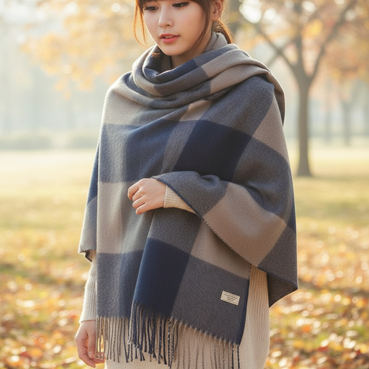 Cashmere Scarf with Diamond Pattern - CashmereDream