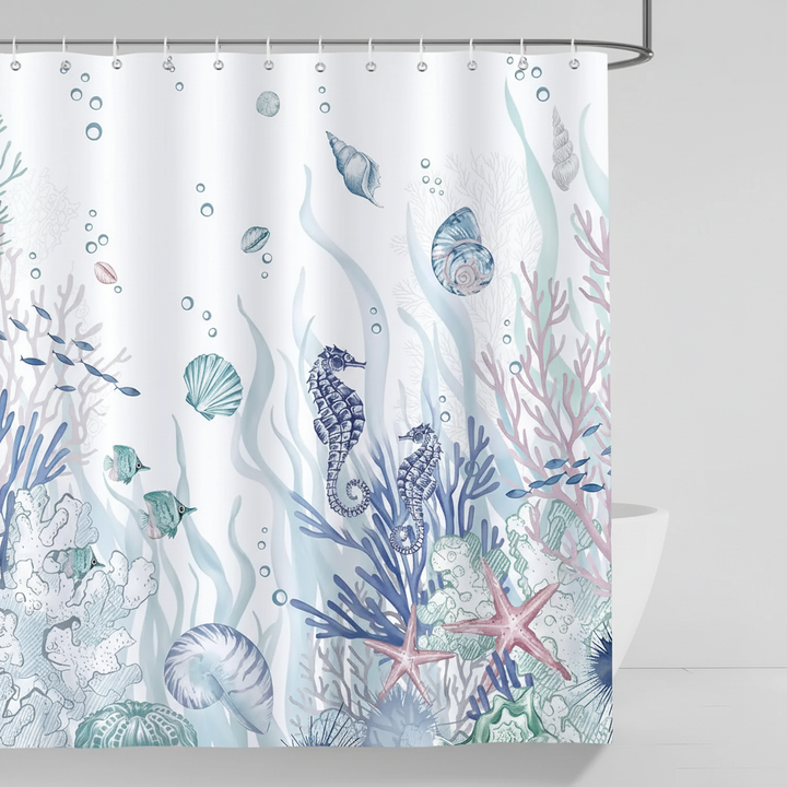 Ocean Print Polyester Shower Curtain - OceanMuse