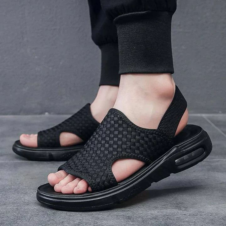 Men’s Open Toe Sandals with Stretchy Ankle Strap
