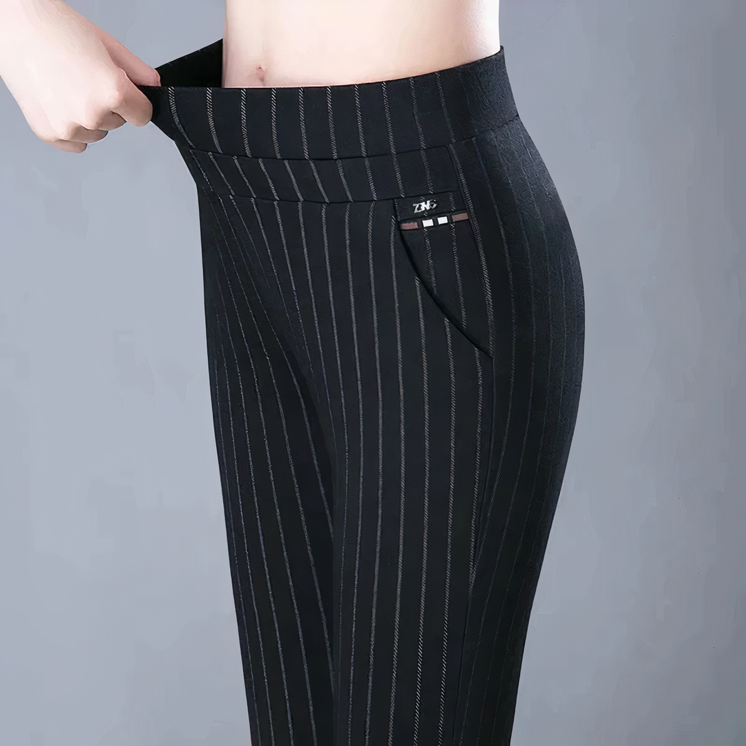 Women’s High-Waist Stretch Trousers with Side Pockets