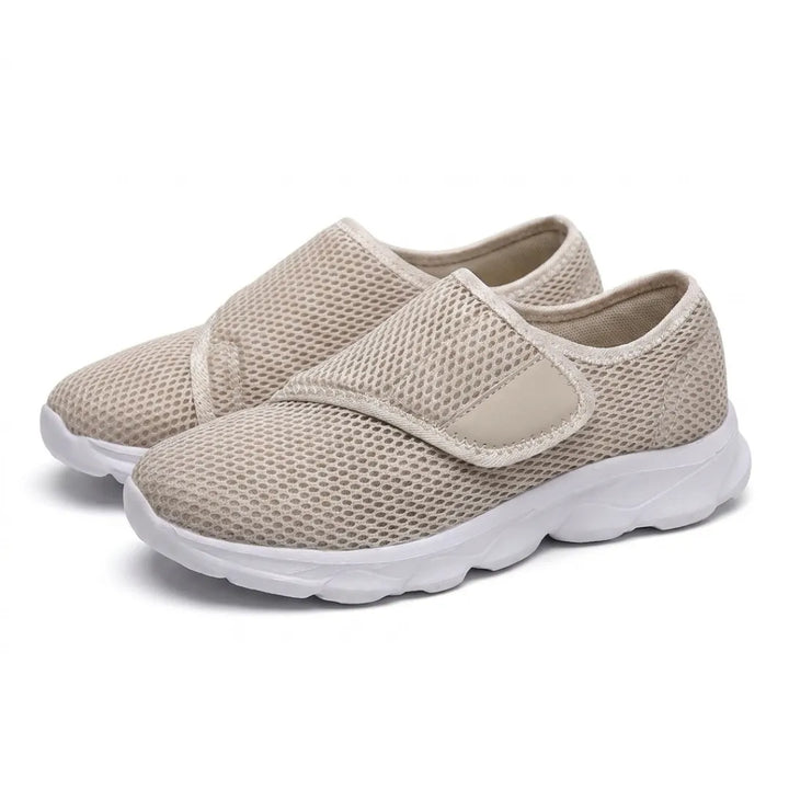 Comfortable Orthopedic Walking Shoes with Hook-and-Loop Strap for Wide or Swollen Feet