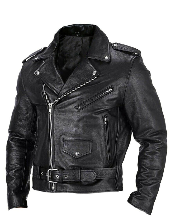 Men's Leather Biker Jacket Rugged & Timeless