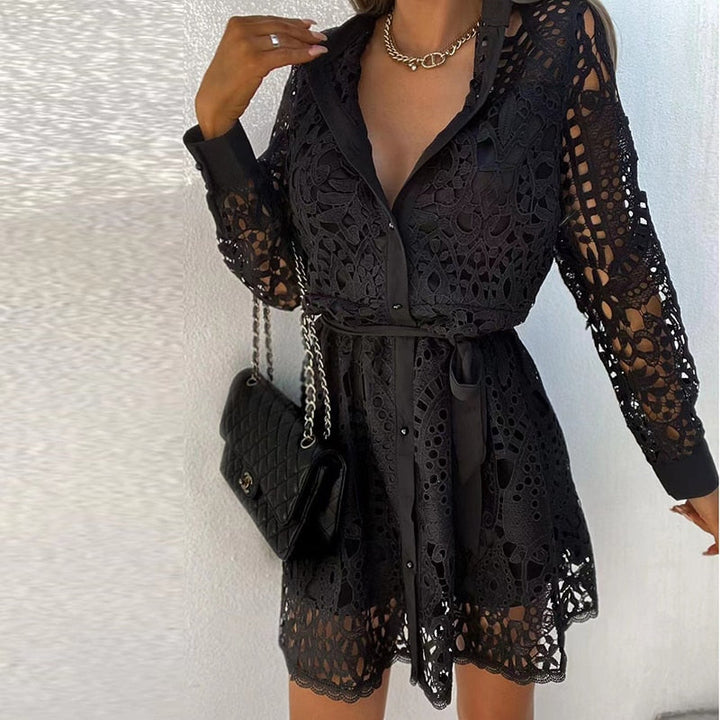 Women’s Lace Button-Down Mini Dress