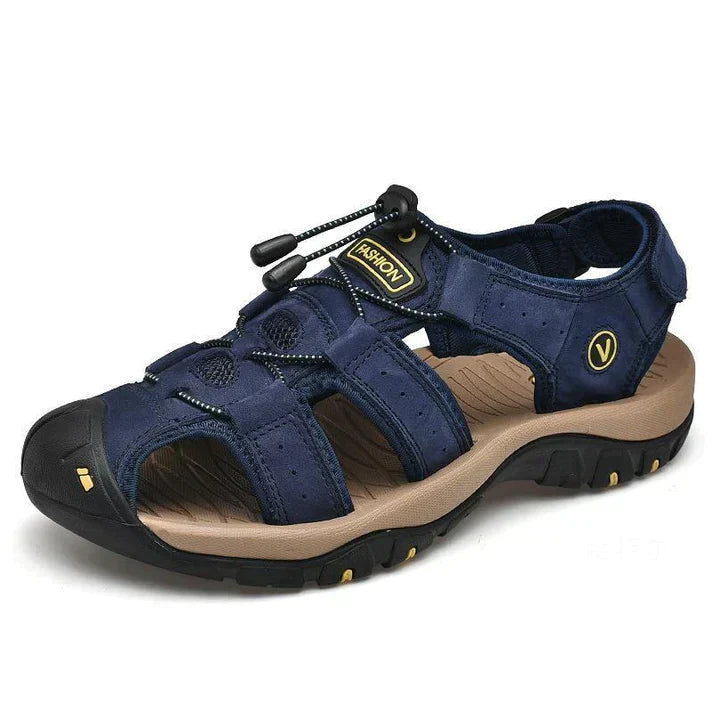 Men’s Closed Toe Outdoor Sandals with Drawstring Adjustment