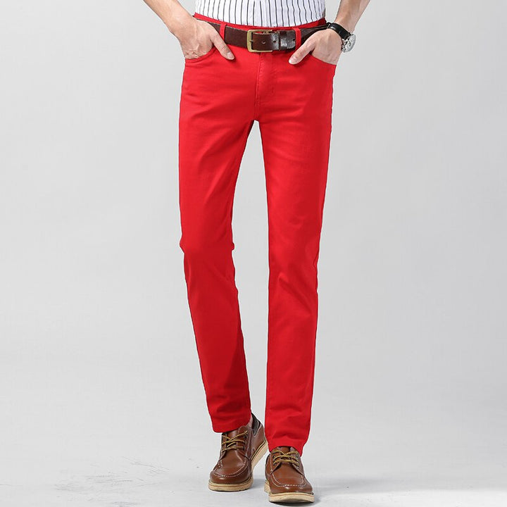 Men’s Plain Straight-Leg Summer Trousers with Pockets