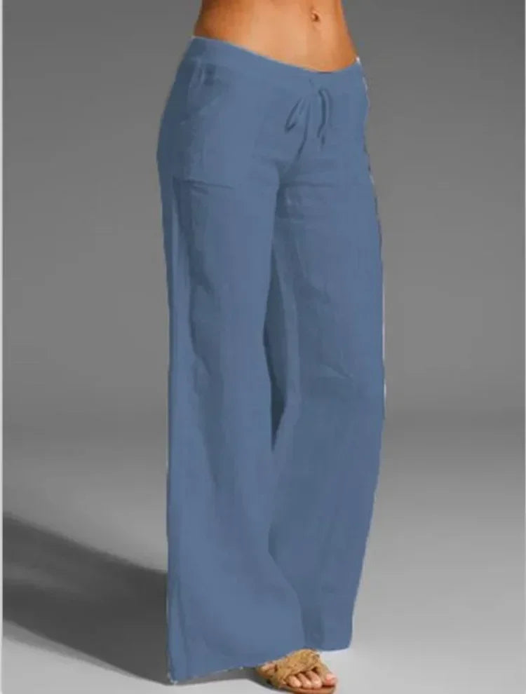 Drawstring Linen Trousers for Women