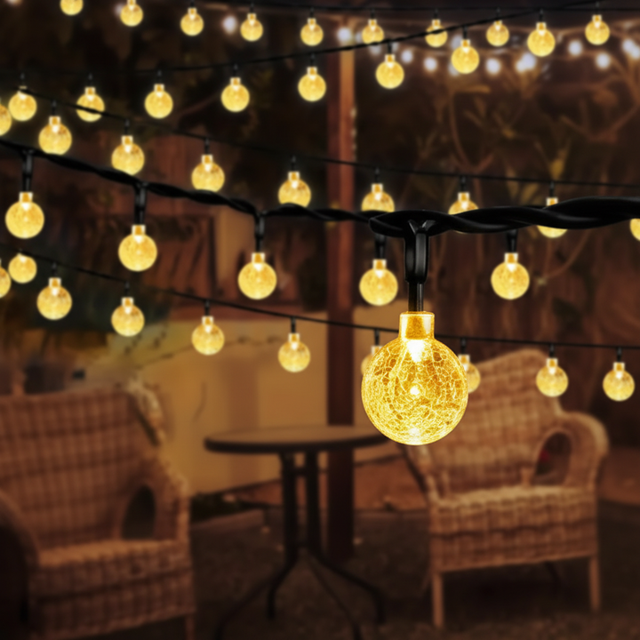 Solar-Powered LED String Lights - LumenOrbs