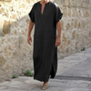 Men’s White Djellaba – V-Neck Long Robe