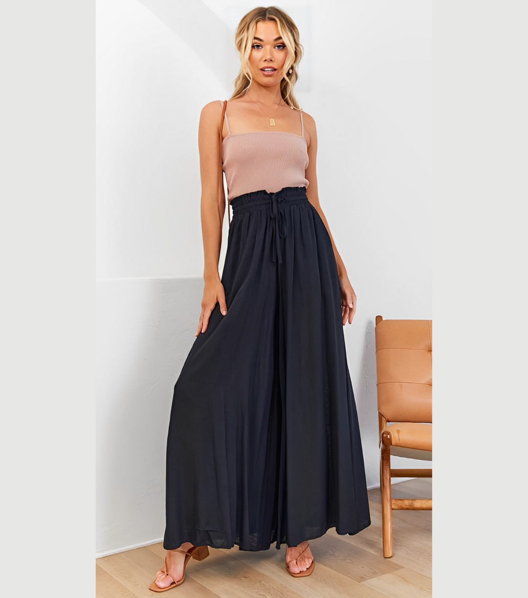 Women’s Palazzo Pants with Drawstring