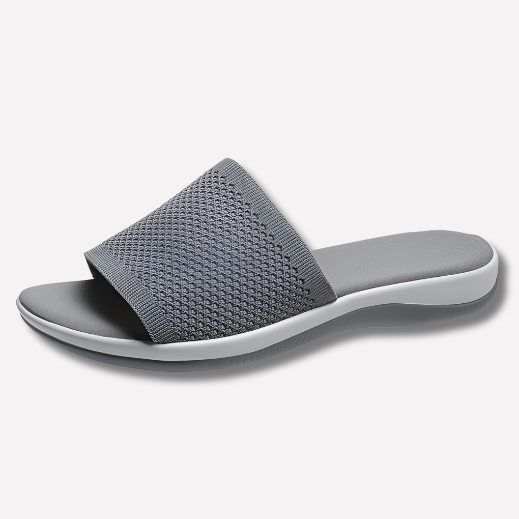 Women’s Open-Toe Slippers with Knitted Upper