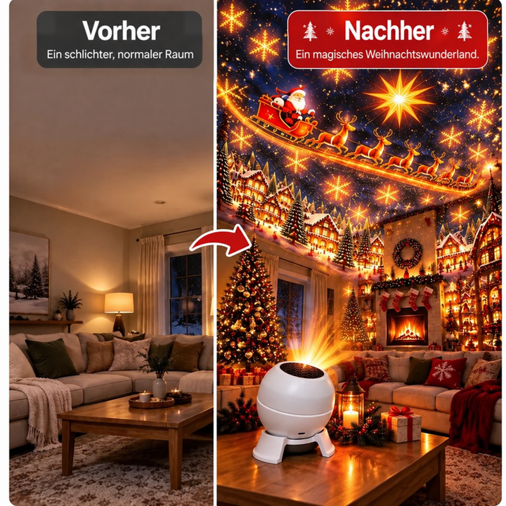 Christmas Projector Night Light for Walls and Ceilings – USB-Powered Holiday Decor