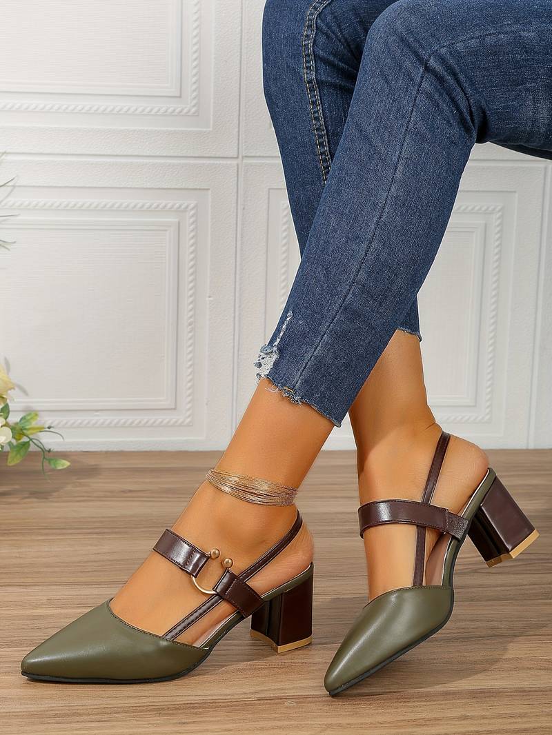 Women’s Pointed Shoes with Heels and Ankle Strap