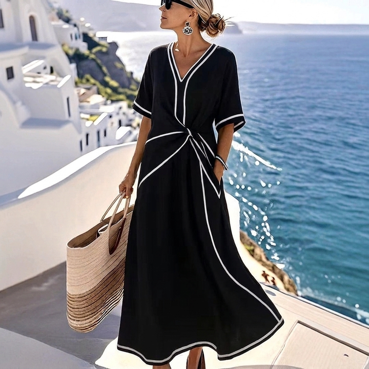 Women’s Striped Print Maxi Dress