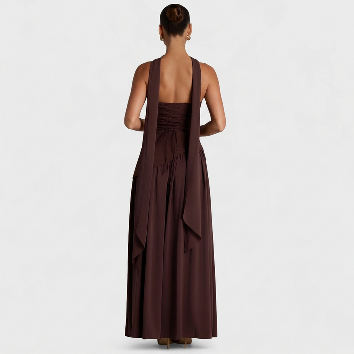Strapless Maxi Dress with High Slit