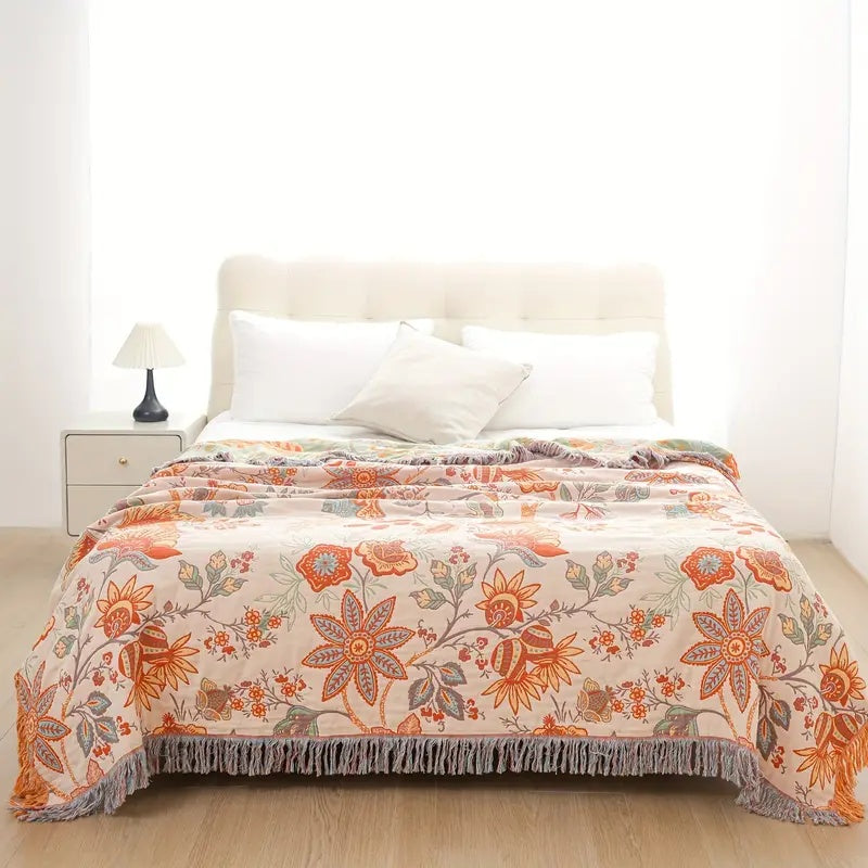 Bohol Rustic – Floral Boho Blanket for Cozy Comfort and Stylish Living