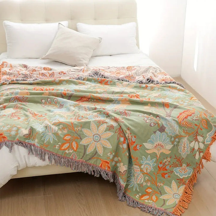 Bohol Rustic – Floral Boho Blanket for Cozy Comfort and Stylish Living
