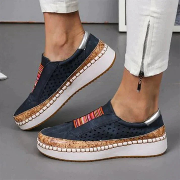 Women’s Slip-On Walking Shoes with Perforated Upper
