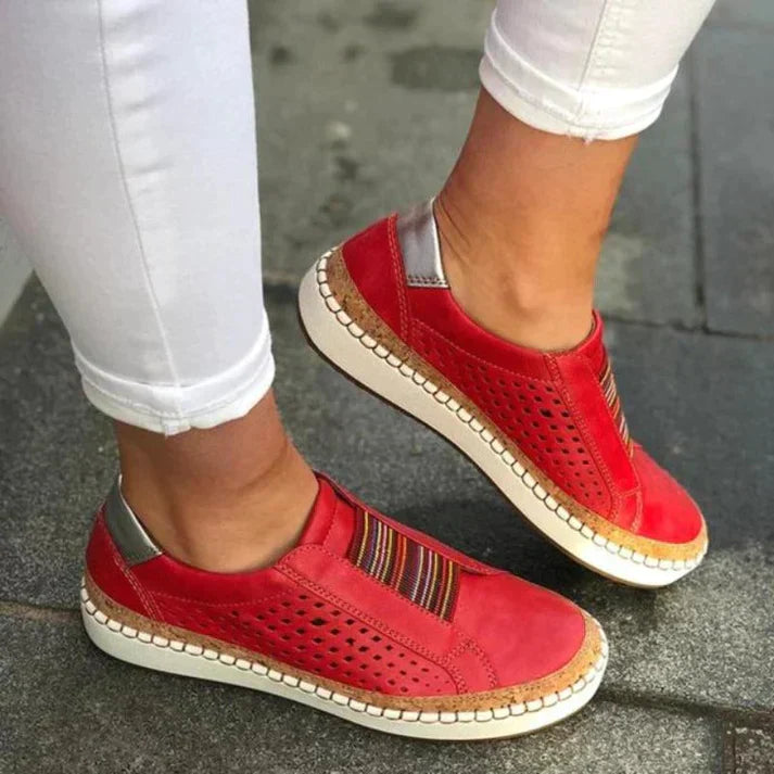 Women’s Slip-On Walking Shoes with Perforated Upper