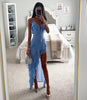 Women’s Ruffled Asymmetrical Midi Dress