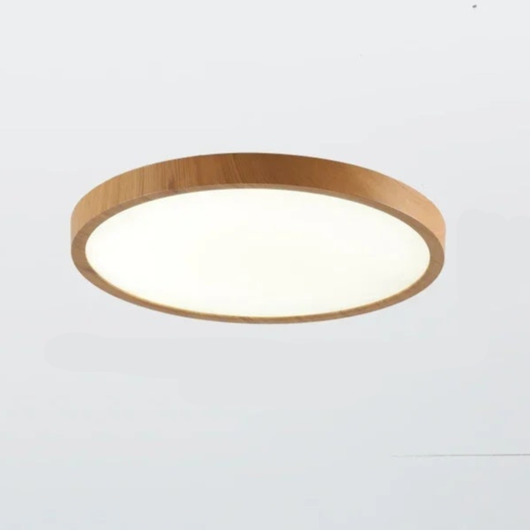 Ultra-Thin Round Walnut Wood Ceiling Light for Elegant Modern Spaces