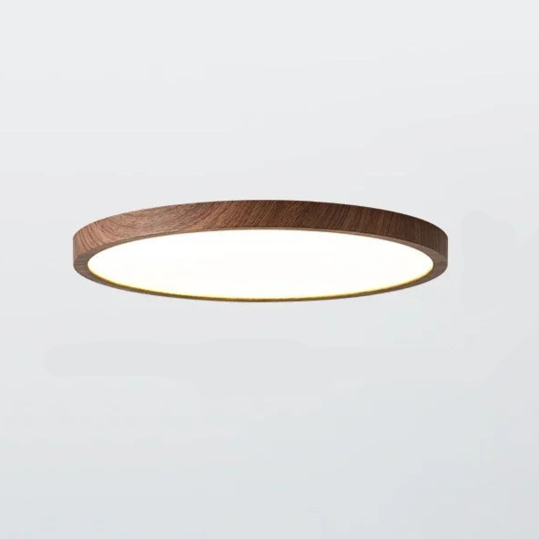 Ultra-Thin Round Walnut Wood Ceiling Light for Elegant Modern Spaces