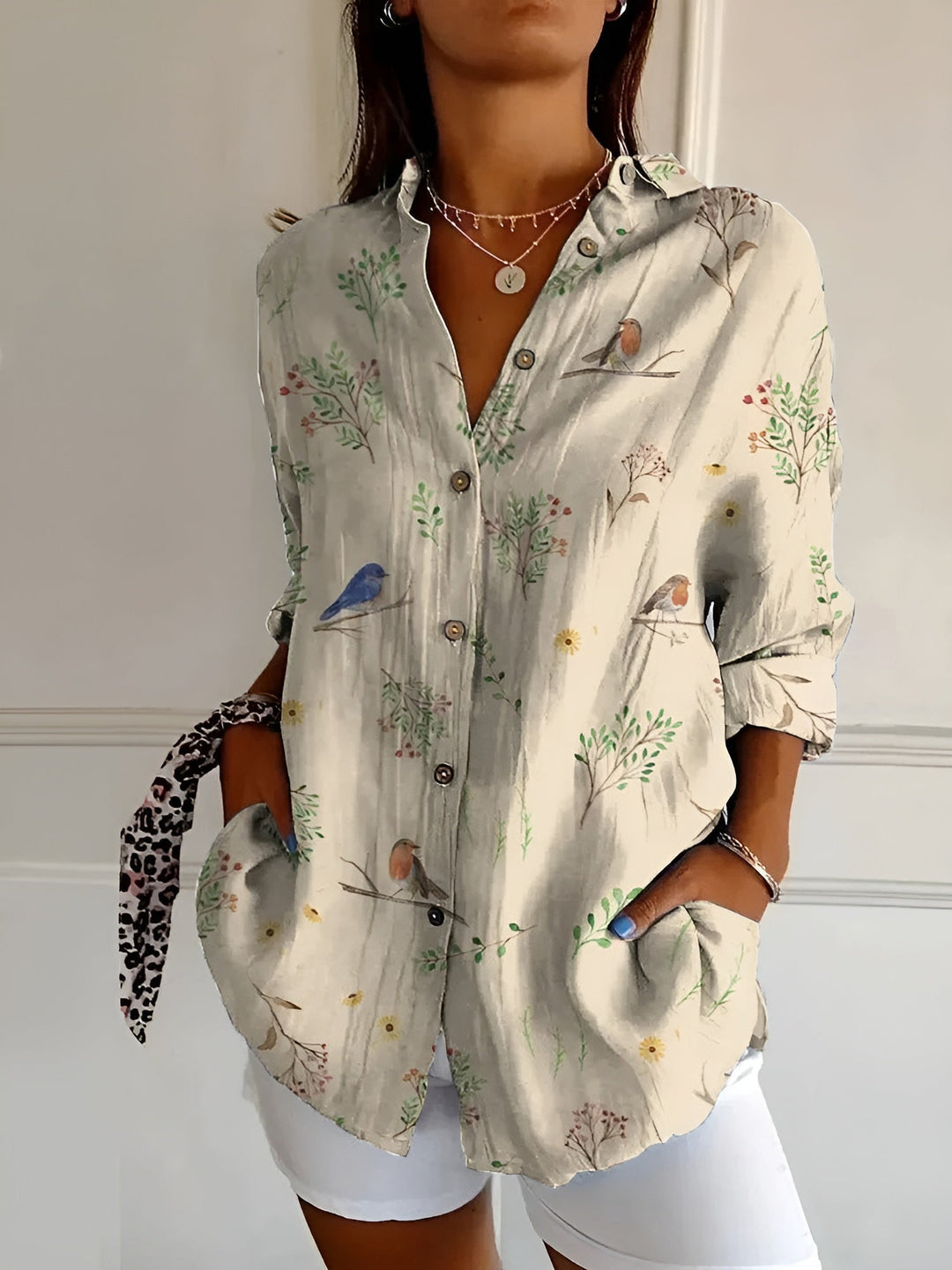 Women’s Printed Button-Down Shirt