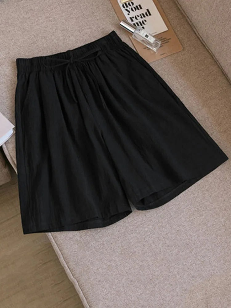 Women's Linen Shorts with Drawstring